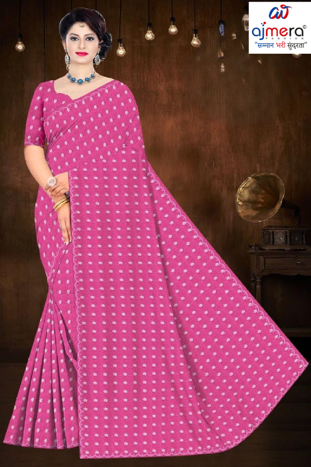 Georgette Dyed Matching Saree with Blouse Piece for Premium Ethnic and Traditional Wear | RAL-SUNSET