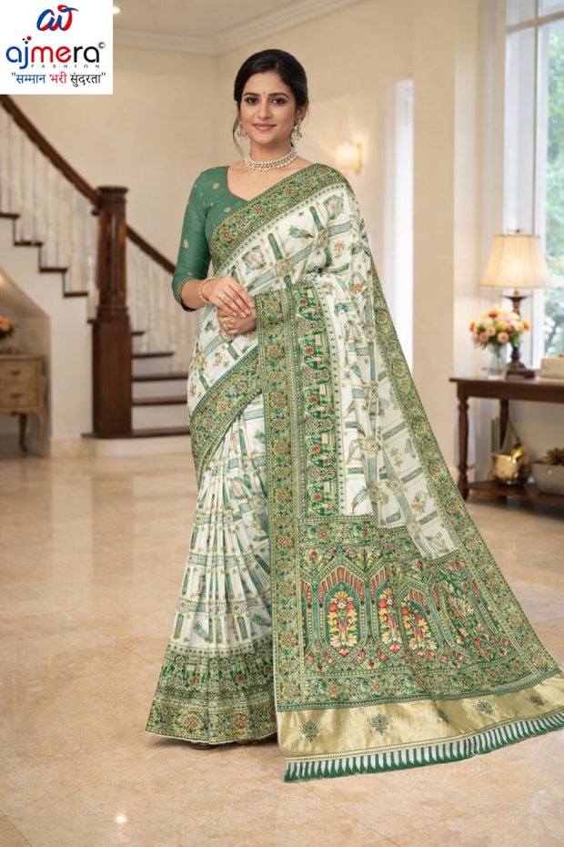Stylish Jacquard Silk Saree with Blouse Piece for Festive Collection | DNA-PAPER BOAT