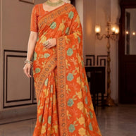 Designer Printed Saree with Blouse Piece for Special Occasions | SSR-WARNER-A