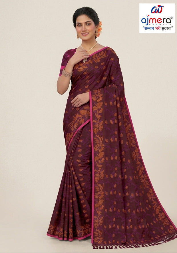 Handloom Cotton Saree with Without Blouse for Premium Ethnic and Traditional Wear | PJA-DIAMOND COTTON