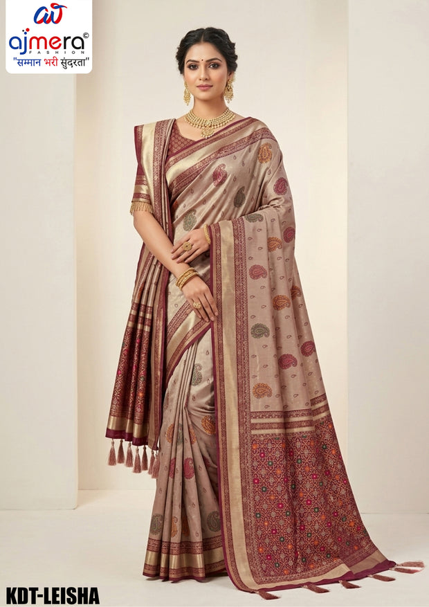 Party Wear Jacquard Silk Saree With Blouse Piece | KDT-LEISHA