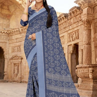 Chic Printed Saree with Blouse Piece for Sophisticated Ethnic Style | GLC-BIJALI