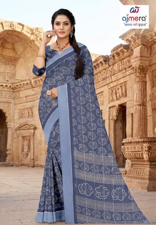 Chic Printed Saree with Blouse Piece for Sophisticated Ethnic Style | GLC-BIJALI