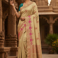Classic Jacquard Silk Saree with Blouse Piece for Elegant Traditional Look | SBV-SS-5-2365