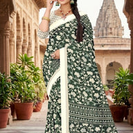 Elegant Printed Saree with Designer Blouse Piece for Festive Wear | GLC-ALPHA-1