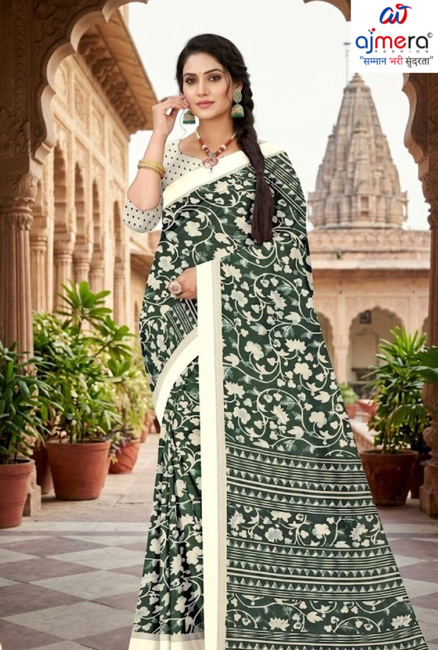 Elegant Printed Saree with Designer Blouse Piece for Festive Wear | GLC-ALPHA-1