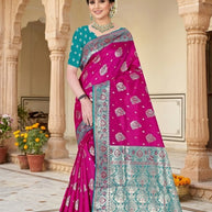 Modern Elegance Jacquard Silk Saree With Blouse Piece | DPM-SPARKLE CHINON
