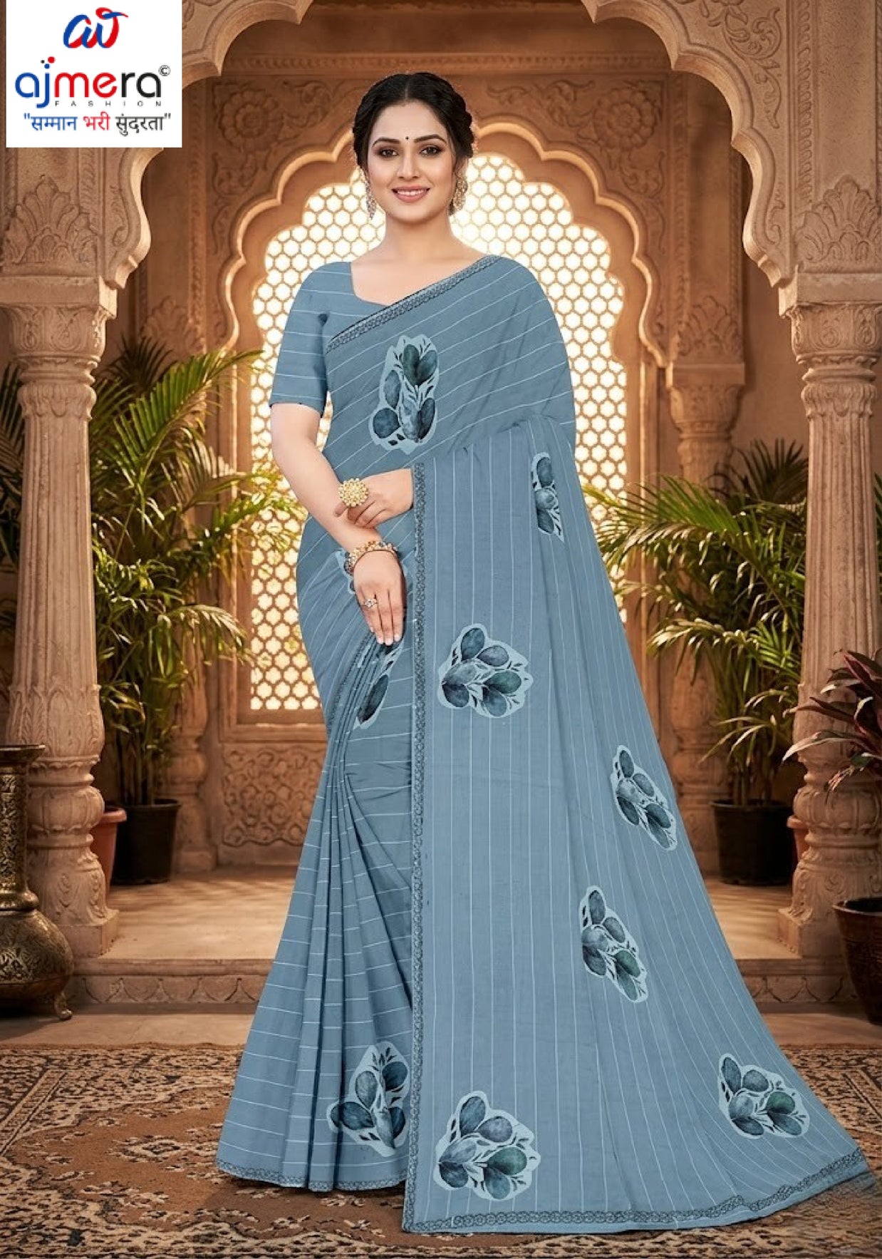 Elegant Printed Saree with Designer Blouse Piece for Festive Wear | GLC-PARIVAR