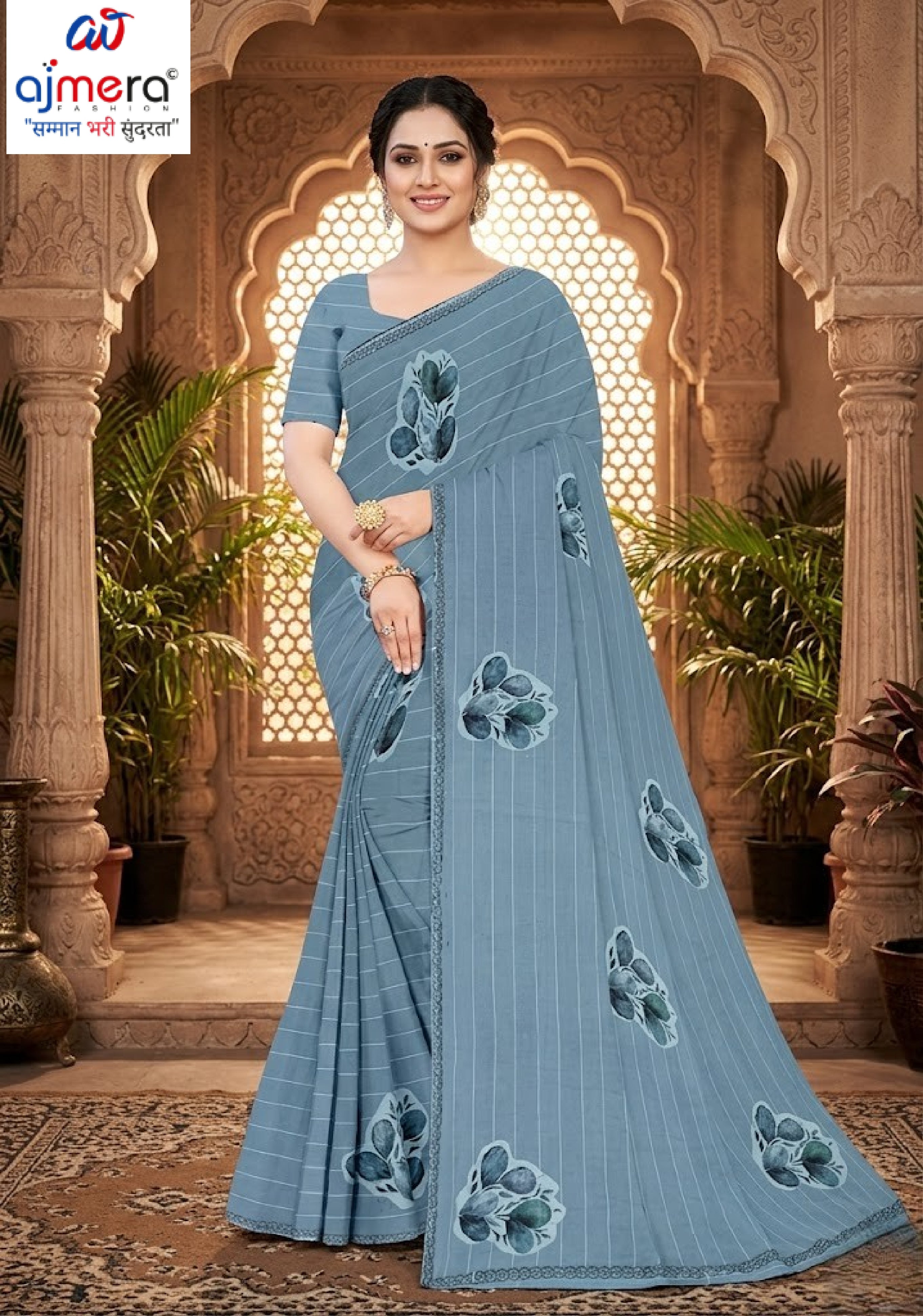 Elegant Printed Saree with Designer Blouse Piece for Festive Wear | GLC-PARIVAR