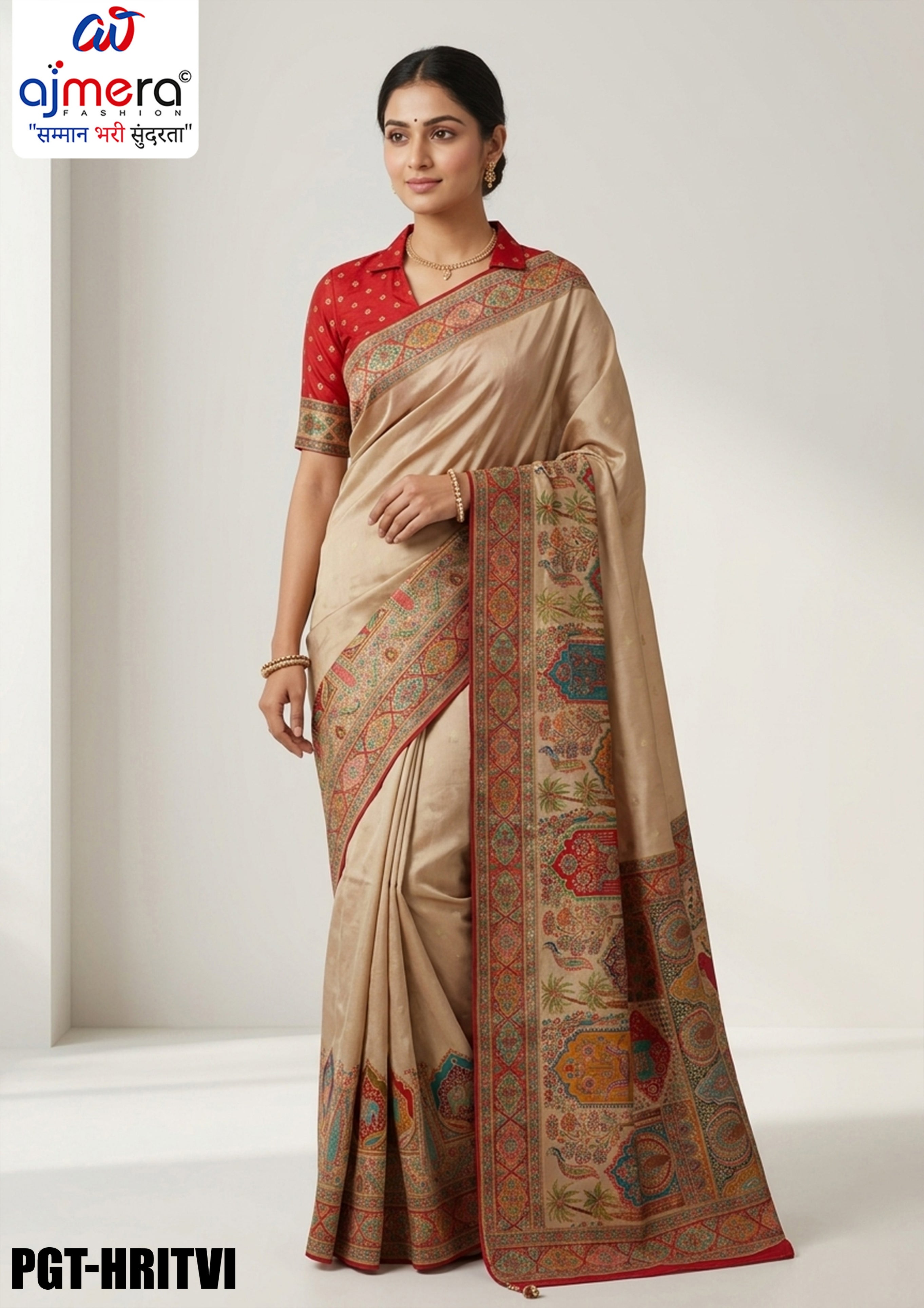 Elegant Border Jacquard Silk Saree With Blouse Piece | PGT-HRITVI