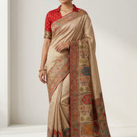 Elegant Border Jacquard Silk Saree With Blouse Piece | PGT-HRITVI
