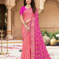Classic Printed Saree with Blouse Piece for Timeless Traditional Style  | JS-MITWA