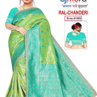 Rich Jacquard Silk Saree with Blouse Piece for Sophisticated Ethnic Style | RAL-CHANDERI