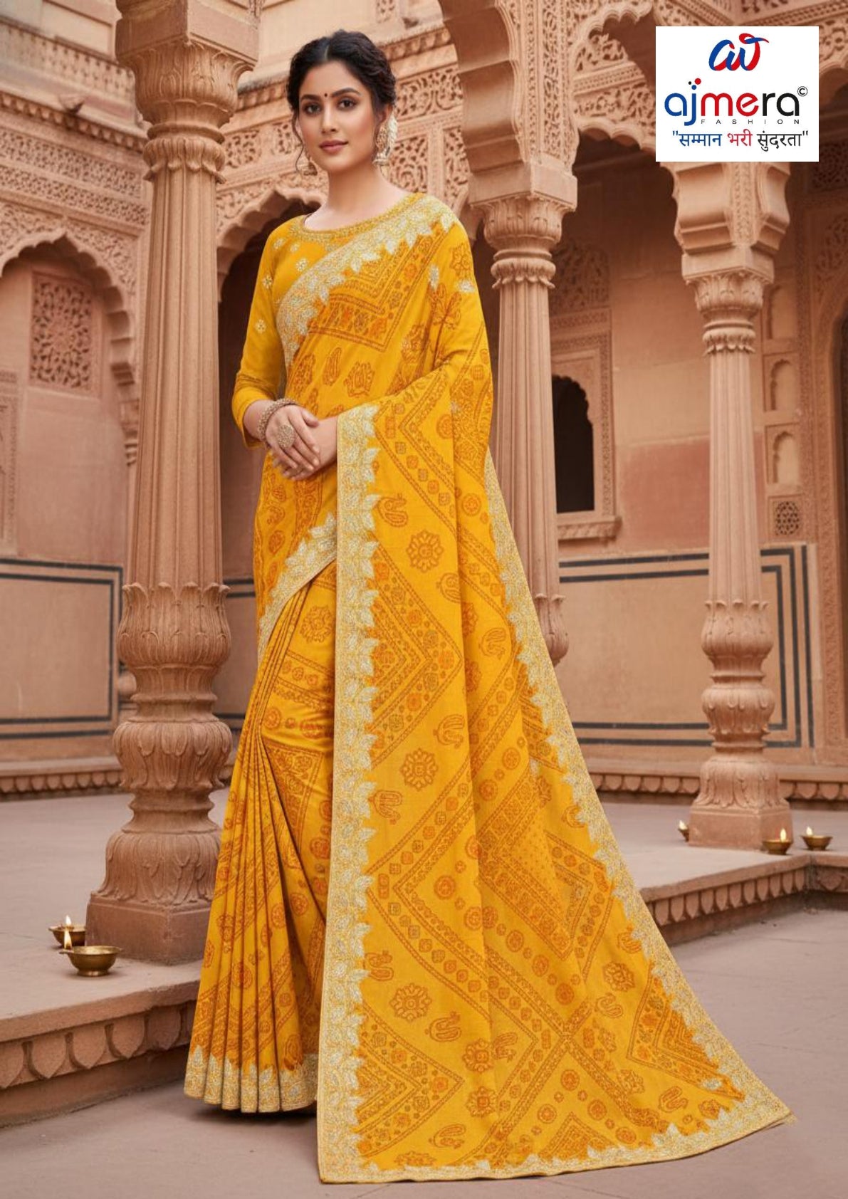 Trendy Printed Saree with Blouse Piece for Women’s Ethnic Wardrobe  | TD-KARVA CHAUTH