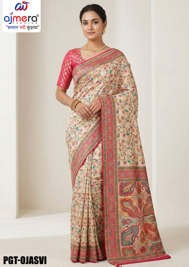 Exclusive Weave Jacquard Silk Saree With Blouse Piece | PGT-OJASVI
