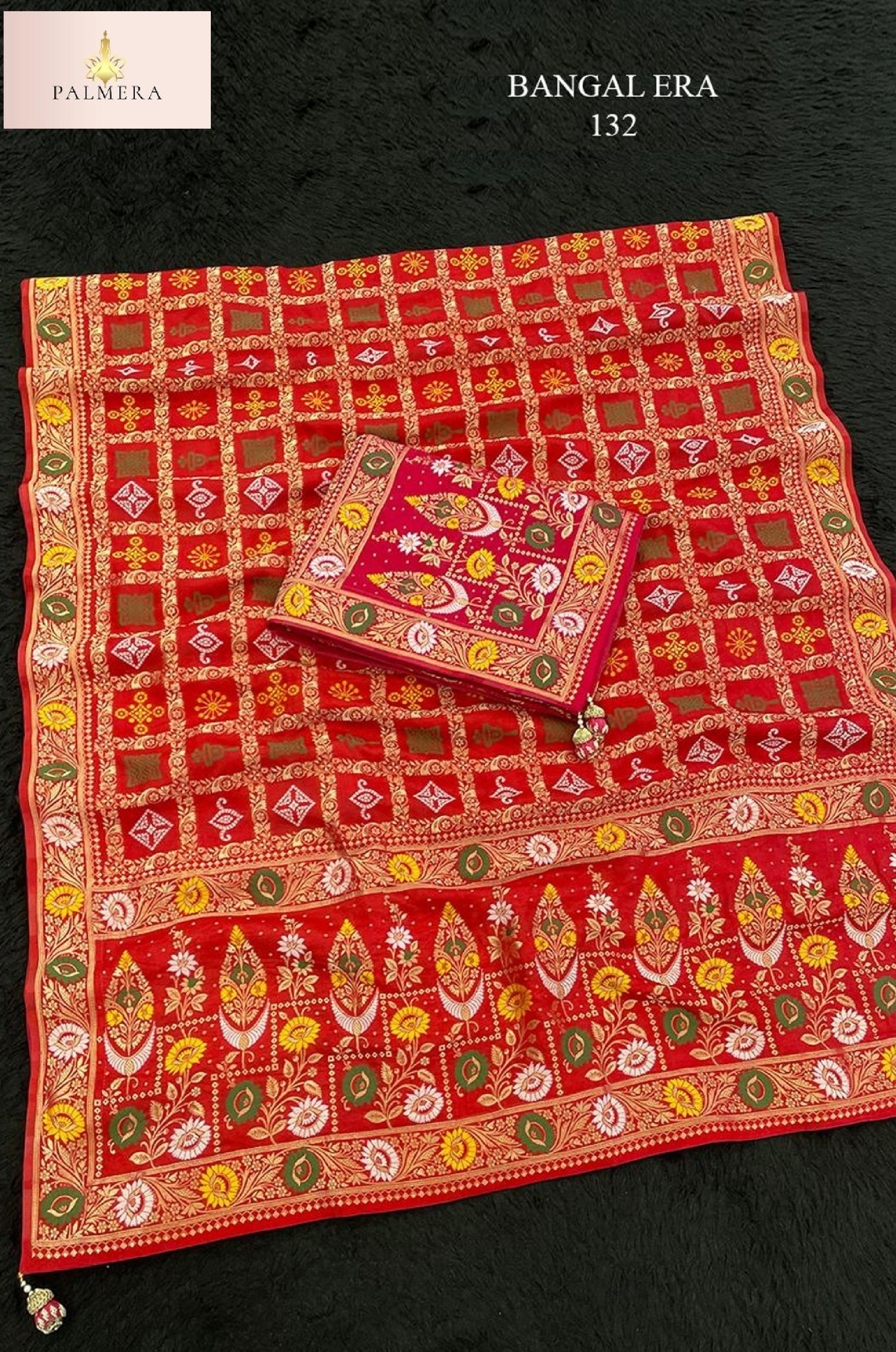 Bangal Era Viscose Saree with Blouse for Premium Ethnic and Designer Wear | ALL-BANGAL ERA-132