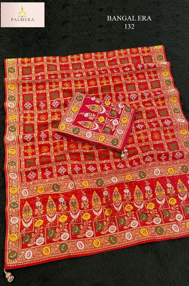 Bangal Era Viscose Saree with Blouse for Premium Ethnic and Designer Wear | ALL-BANGAL ERA-132