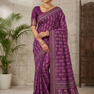 Digital Print Silk Saree with Blouse Piece for Premium Ethnic and Traditional Wear | STG-PAMPA