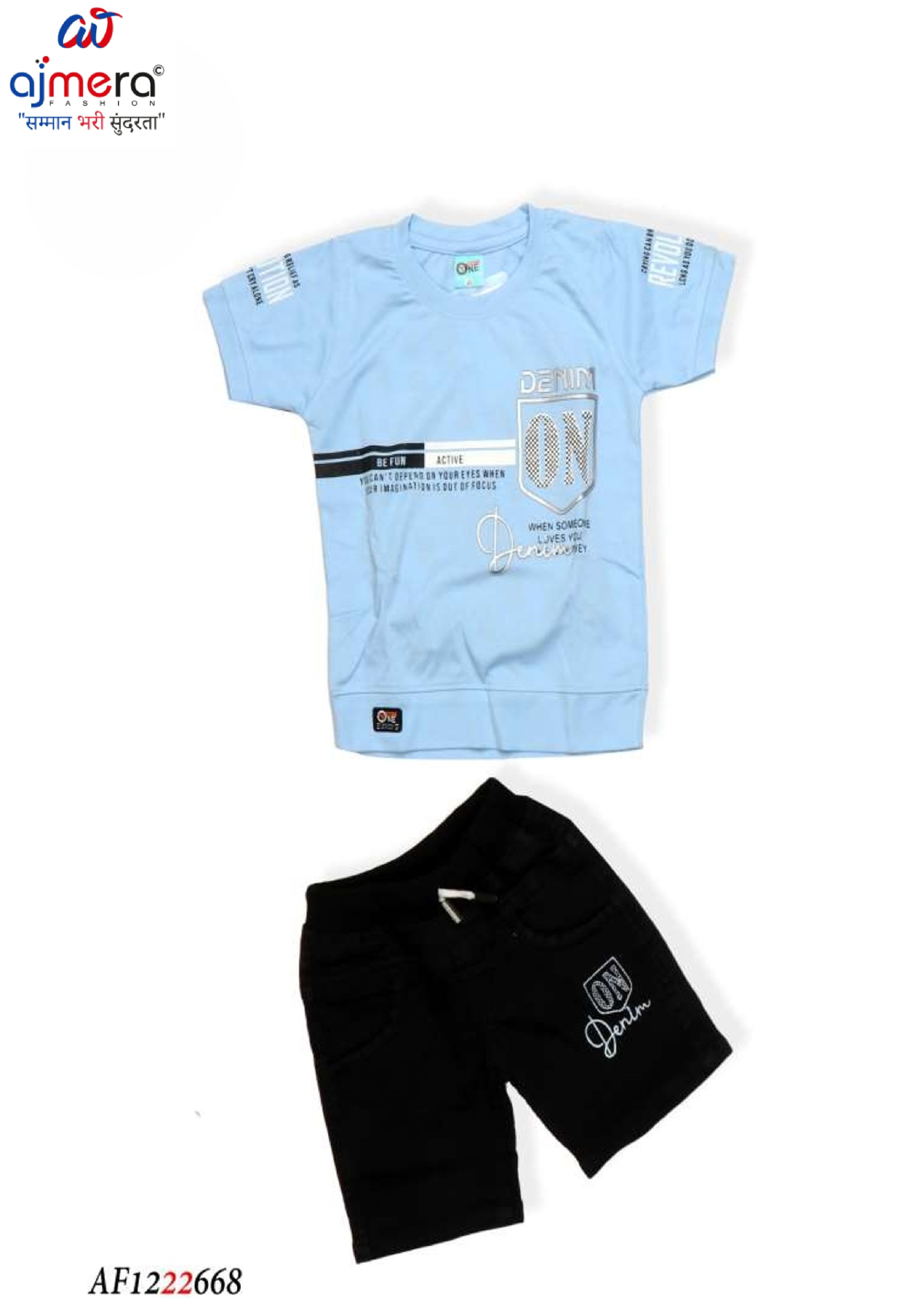 Kids Half Shirt & Half Pant Set Wholesale in Surat | AF1222668