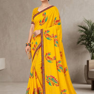 Designer Printed Saree with Blouse Piece for Special Occasions  | SGR-CHAND CHAKORI
