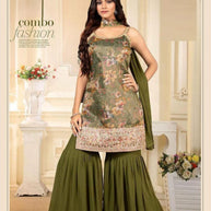 Elegant Designer Chinon Party Wear Gown for Women | KRU-9477