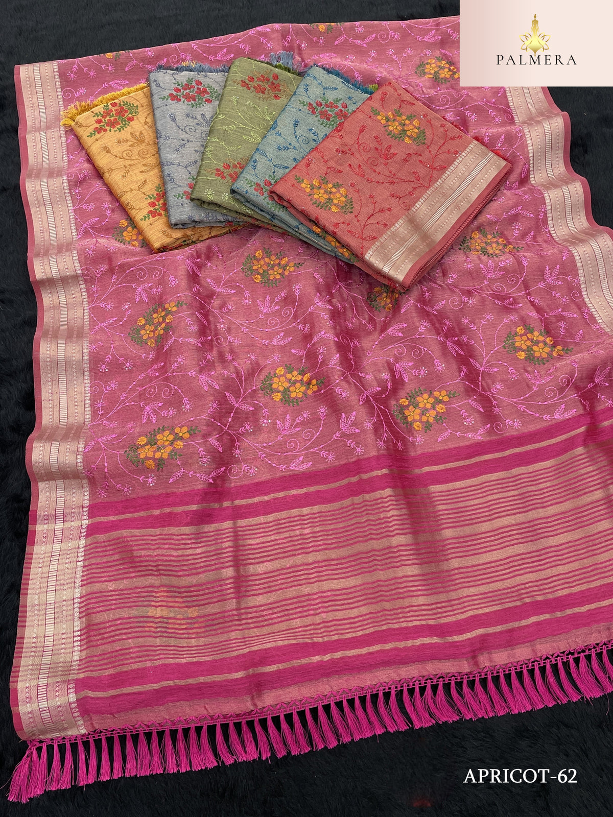 Apricot Linen Saree with Blouse for Premium Ethnic and Designer Wear | ALL-APRICOT-62