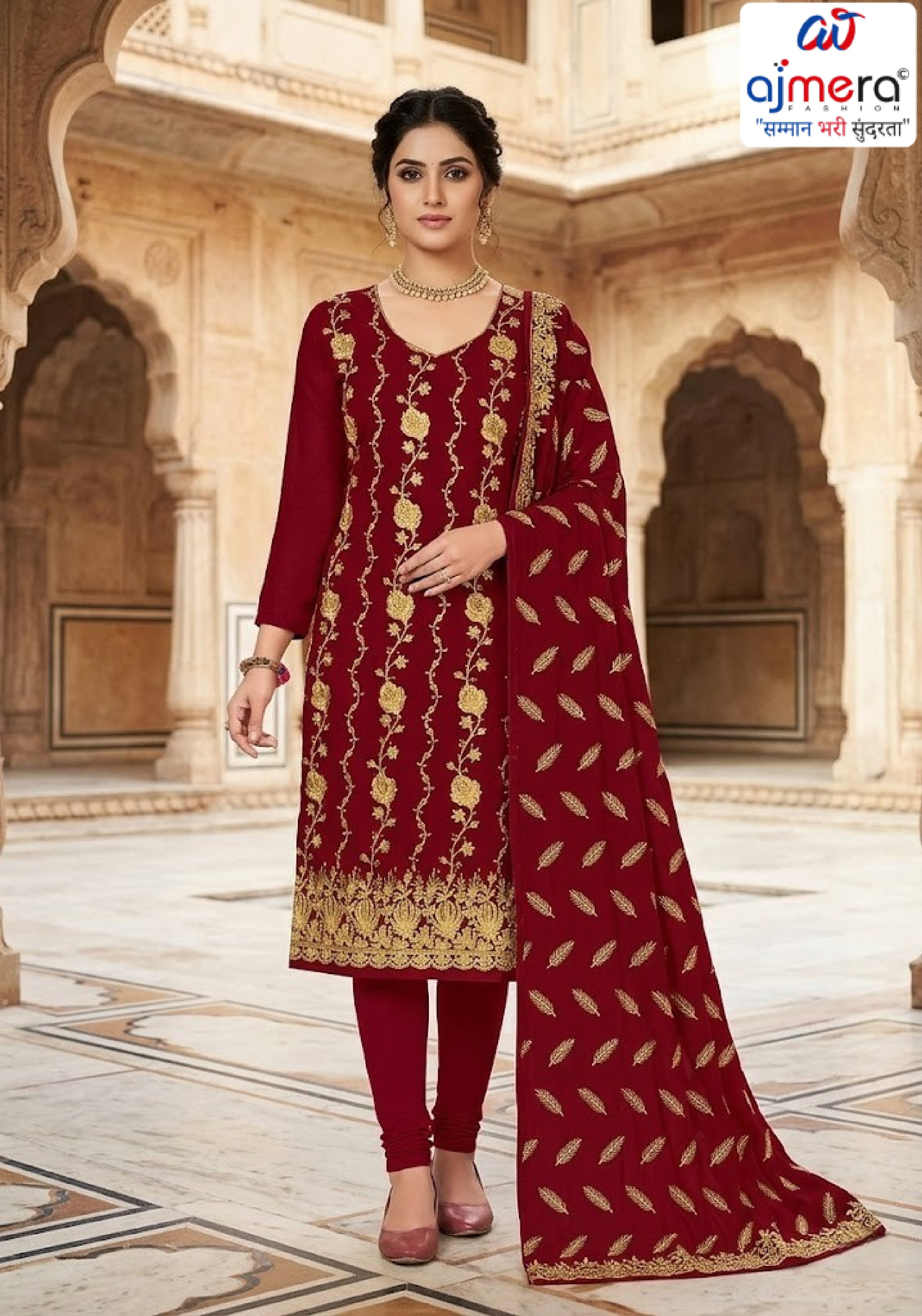 Premium Indo Unstitched Suit Set | RID-VYAPAAR-3