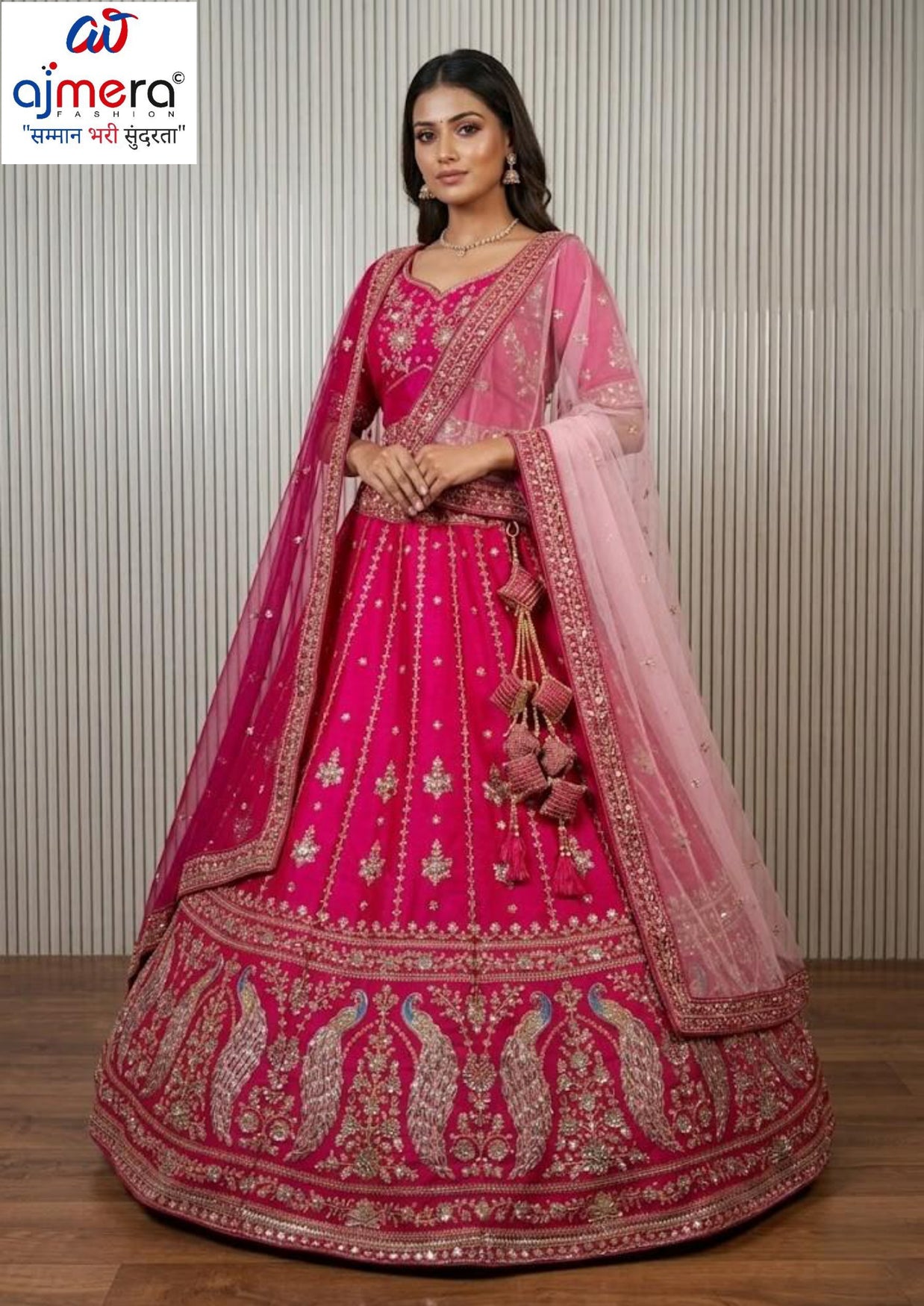 Hand Work And Beads Work Lehenga Choli With Dupatta Manufacturer Supplier Exporter|ABF-HASHTAG