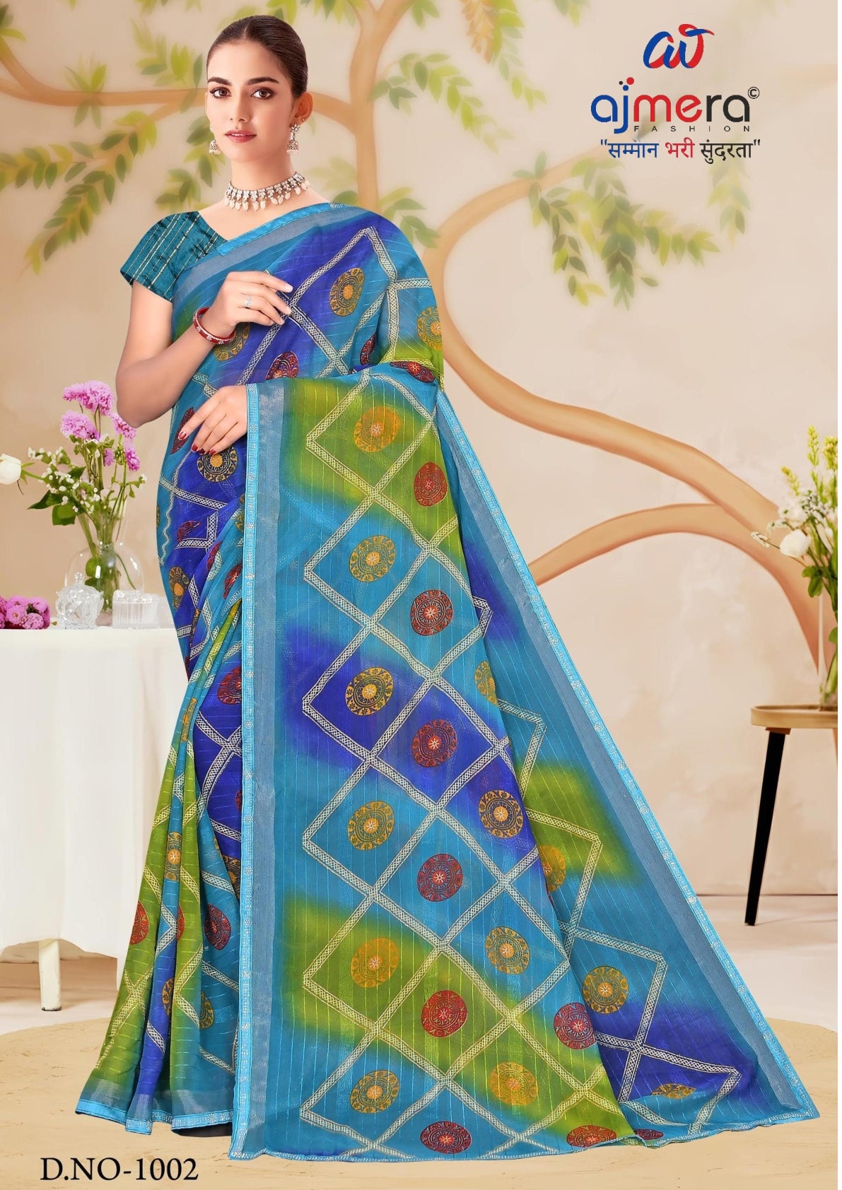 Elegant Printed Saree with Designer Blouse Piece for Festive Wear  | SNR-NAMAYA