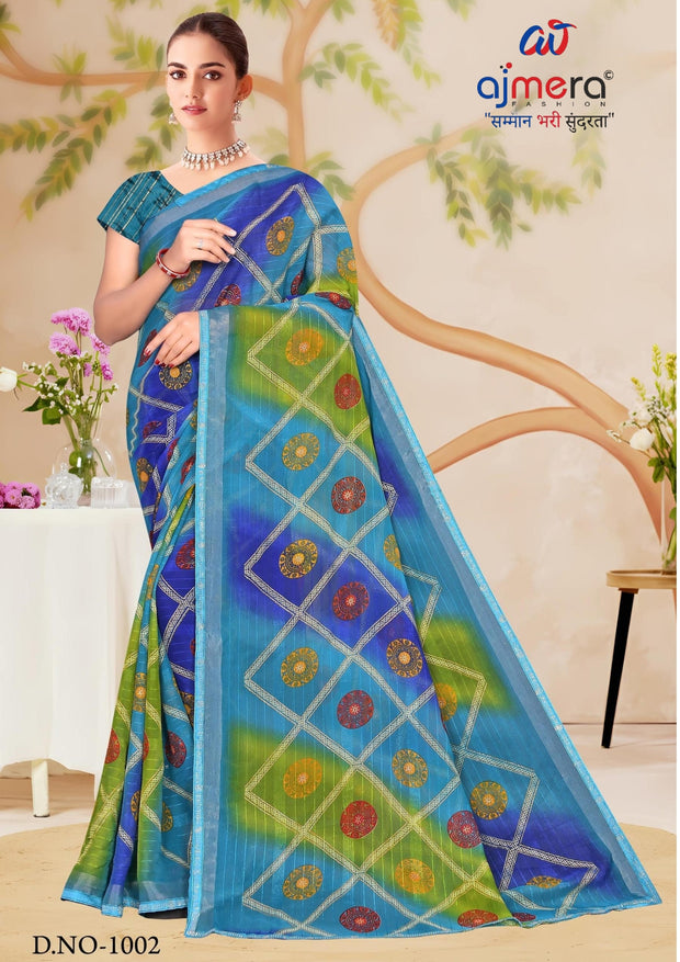 Elegant Printed Saree with Designer Blouse Piece for Festive Wear  | SNR-NAMAYA