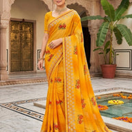 Premium Printed Saree with Matching Blouse Piece for Ethnic Elegance | PRM-TWO GULAB