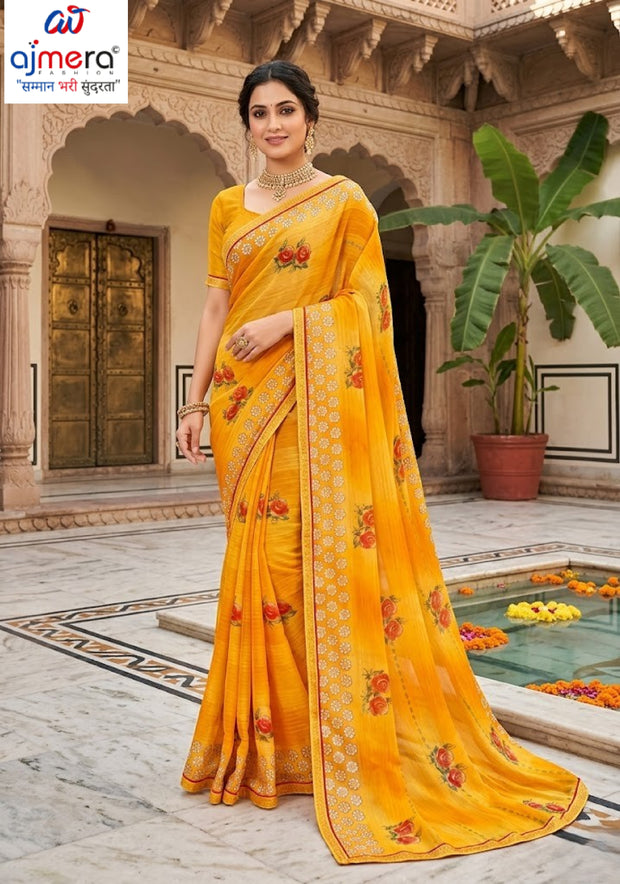 Premium Printed Saree with Matching Blouse Piece for Ethnic Elegance | PRM-TWO GULAB
