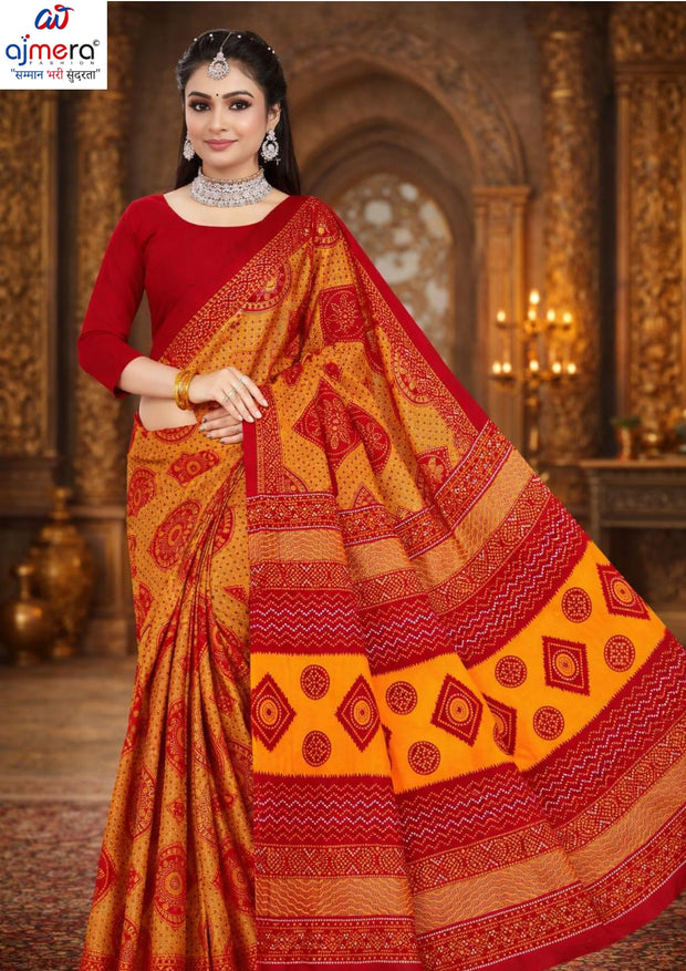 Handloom Cotton Saree with Without Blouse for Premium Ethnic and Traditional Wear | DS-CHIKU BANDHANI