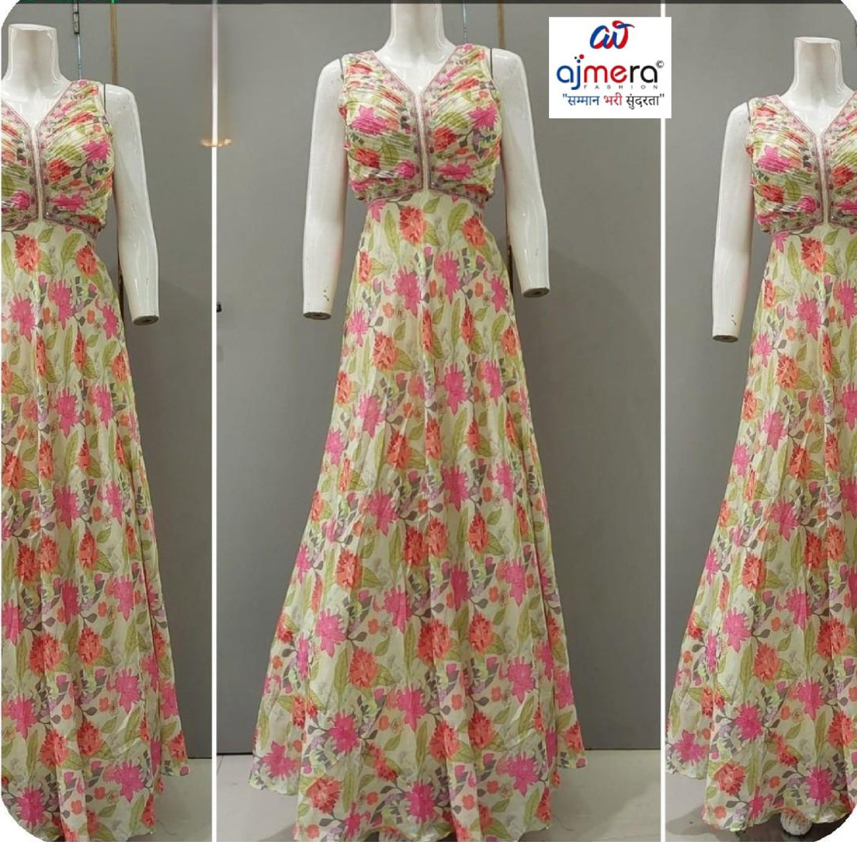 Designer Chinon Gown for Women | YVD-YDCH77P