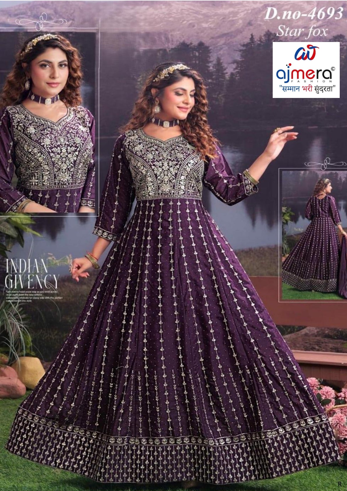 Elegant Georgette Designer Party Wear Gown for Women | KTX-4693-XL