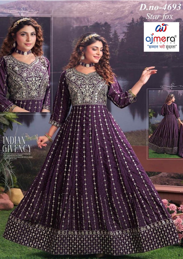 Elegant Georgette Designer Party Wear Gown for Women | KTX-4693-XL