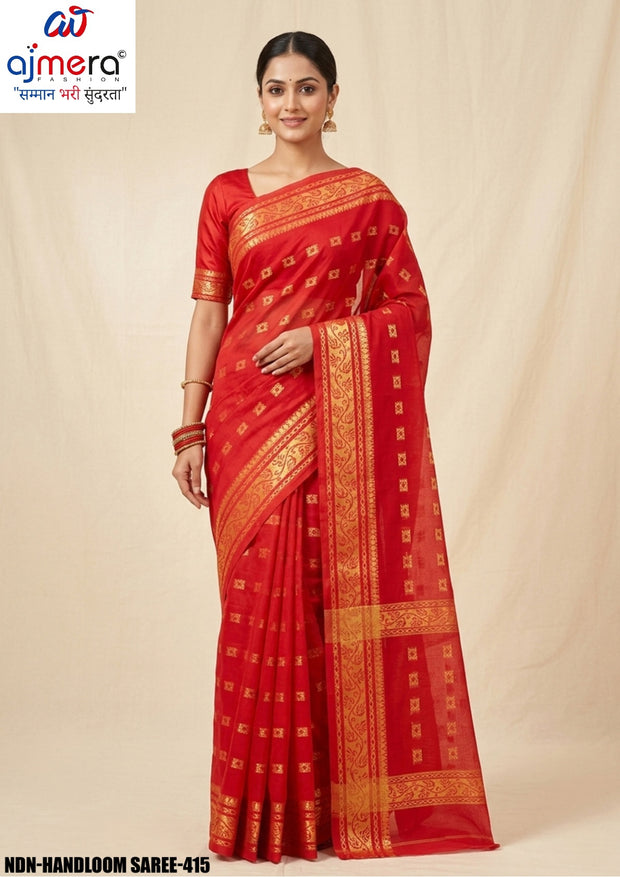 Pure Cotton Saree with Without Blouse for Premium Ethnic and Traditional Wear | NDN-HANDLOOM SAREE-415