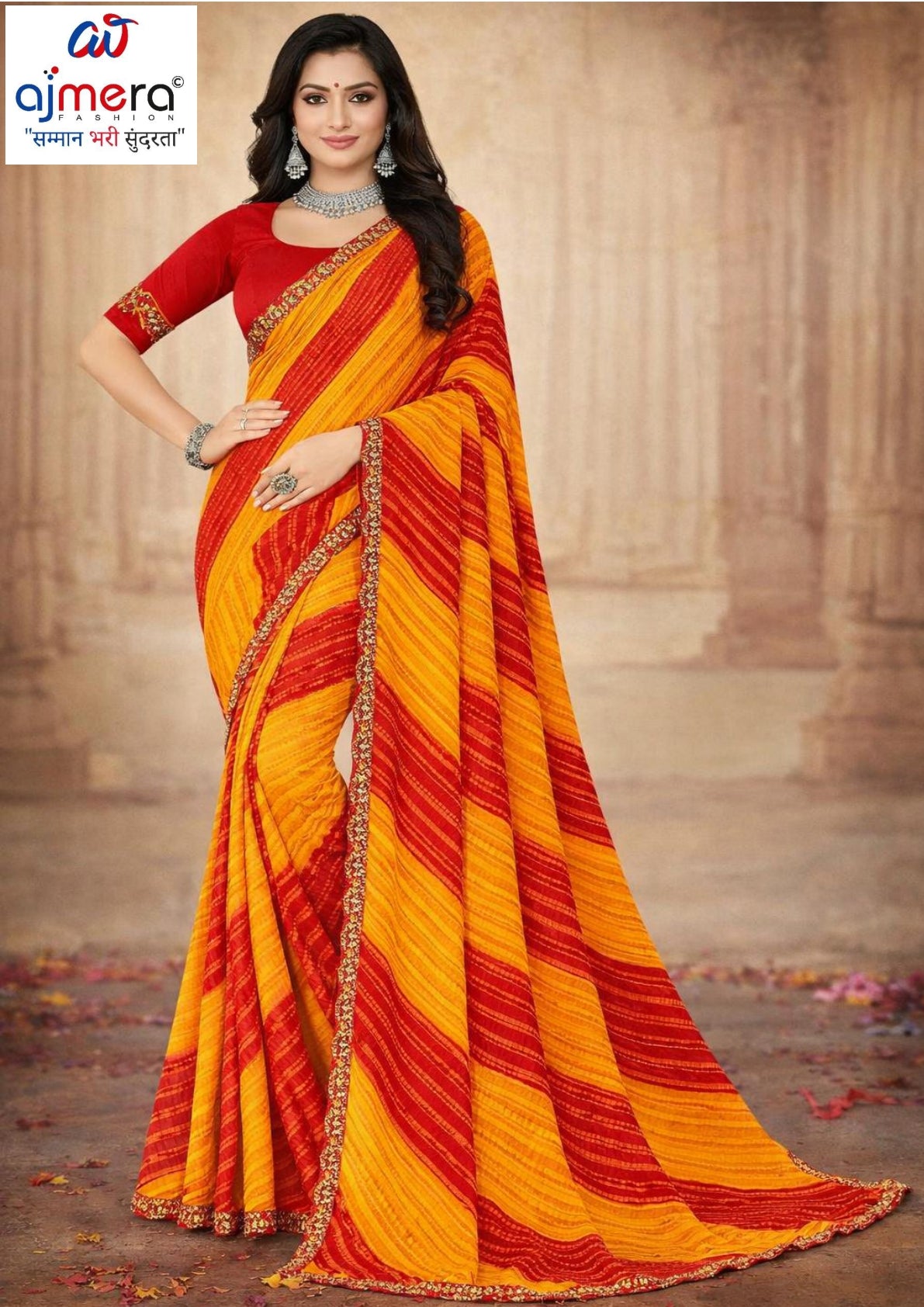 Classic Printed Saree with Blouse Piece for Timeless Traditional Style | JS-CHARKHA