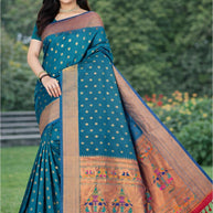 Elegant Jacquard Silk Saree with Designer Blouse Piece for Festive Elegance | DBU-KALANJALI SILK VOL-03