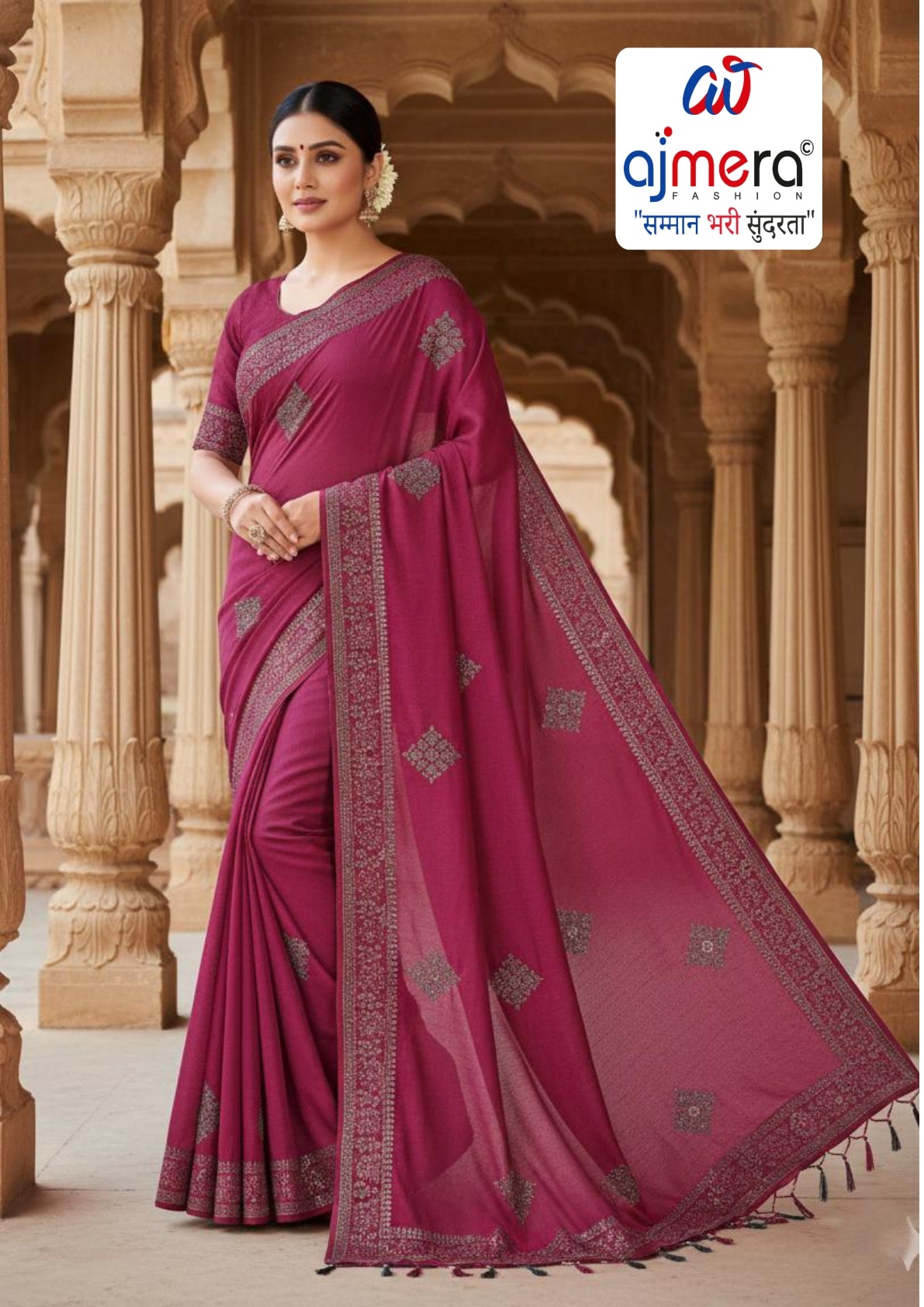 Dyed Matching Saree Supplier with Blouse Piece for Premium Ethnic and Traditional Wear | RAL-SONALI