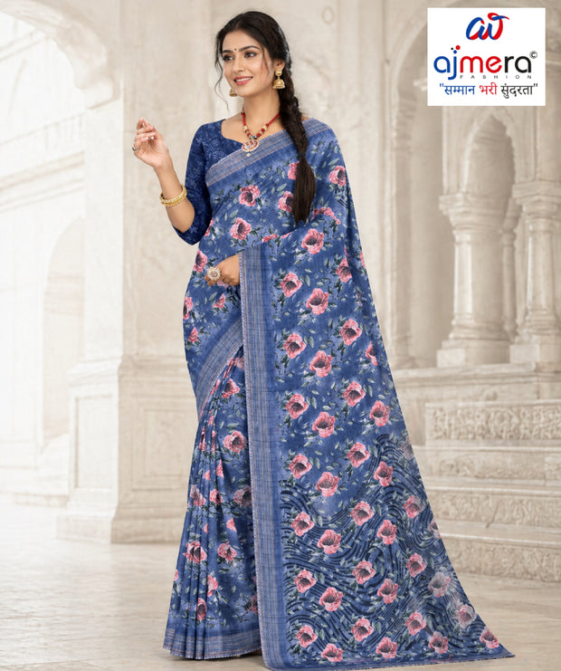 Beautiful Printed Saree with Blouse Piece for Cultural Celebrations  | GLC-ASHIRWAD