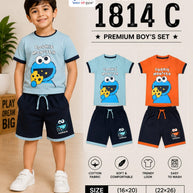 Kids T-Shirt & Half Pant Set Wholesale in Surat | GEE-1814AB-22X26