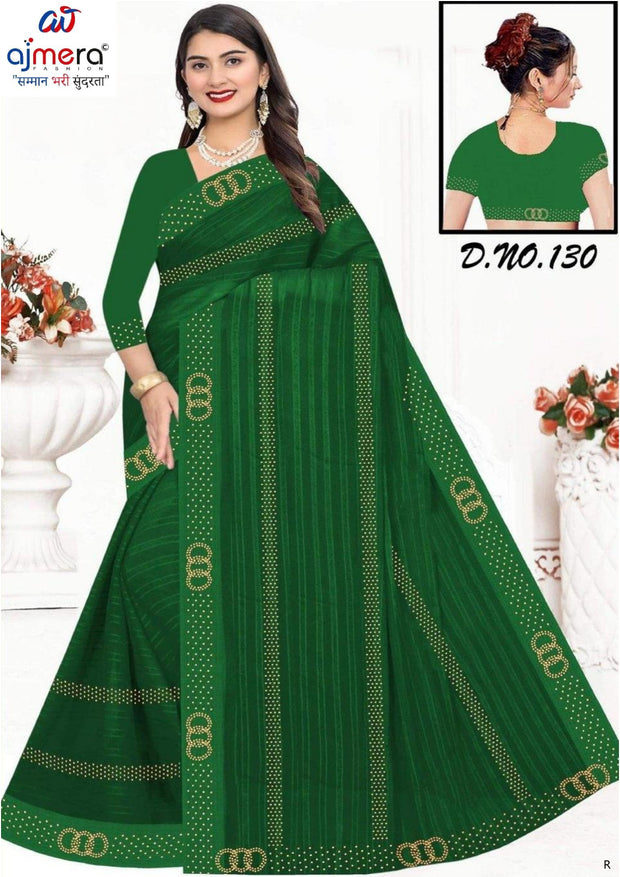 Jacquard Dyed Matching Saree with Blouse Piece for Premium Ethnic and Traditional Wear | RRJ-RAJA RANI