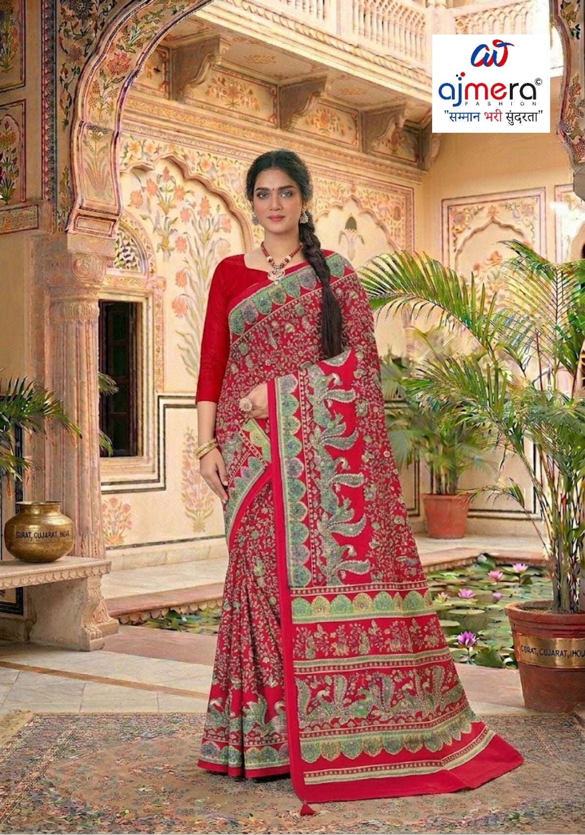Classic Printed Saree without Blouse for Timeless Traditional Style  | GLC-KALASH