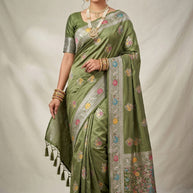 Textured Jacquard Silk Saree With Blouse Piece | VML-RAJVASTRA