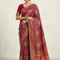 Festive Wear Jacquard Silk Saree With Blouse Piece | WSO-CHANDRIKA
