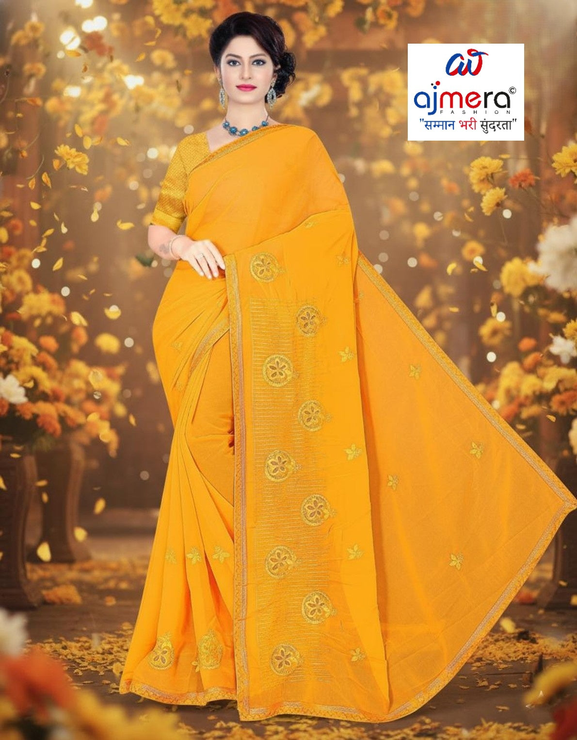 Fancy Lycra Matching Saree with Blouse Piece for Premium Ethnic and Traditional Wear | VKM-HOLIKA