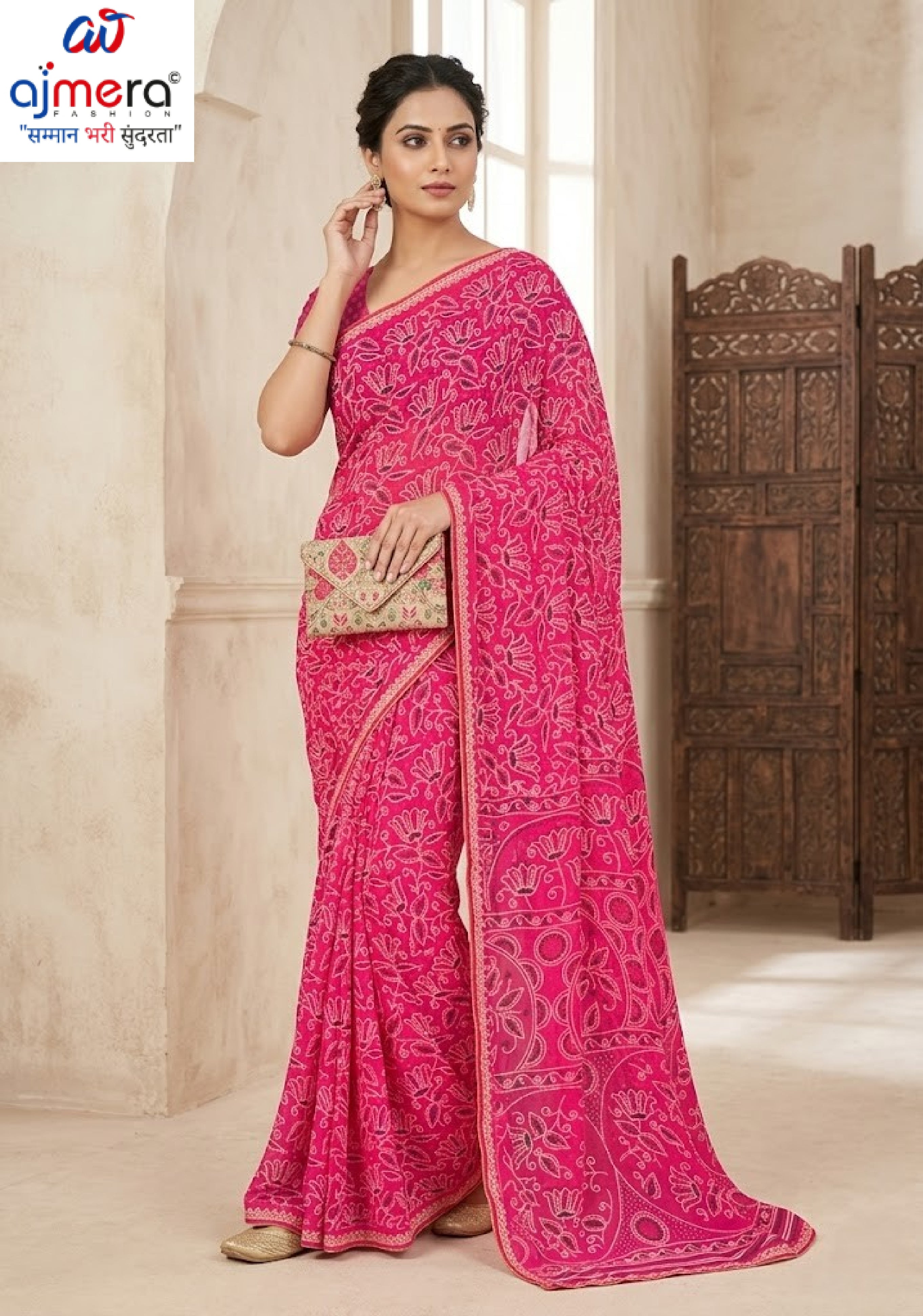 Elegant Printed Saree with Designer Blouse Piece for Festive Wear  | VER-HEERA-46508
