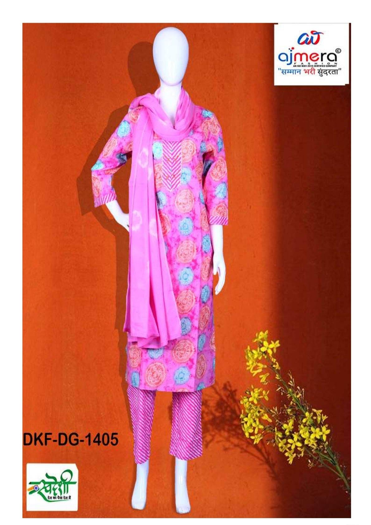 Designer Kurti Pant Dupatta Set for Women | DKF-DG-1405