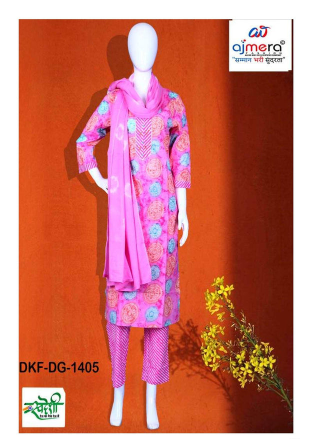 Designer Kurti Pant Dupatta Set for Women | DKF-DG-1405